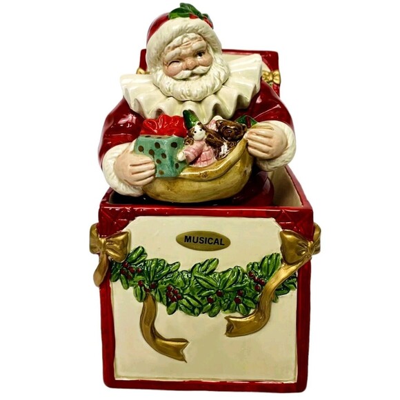 OTAGIRI Santa Claus Music Box Jack in the Box Design by Angela Ackerman (Read) - Picture 1 of 11